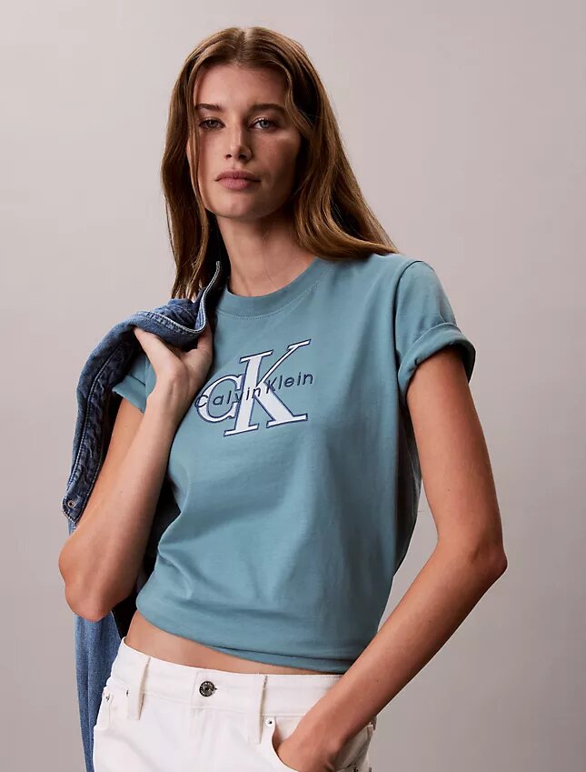 Zweifarbiges Monologo Classic T-Shirt Zweifarbiges Monologo Classic T-Shirt
