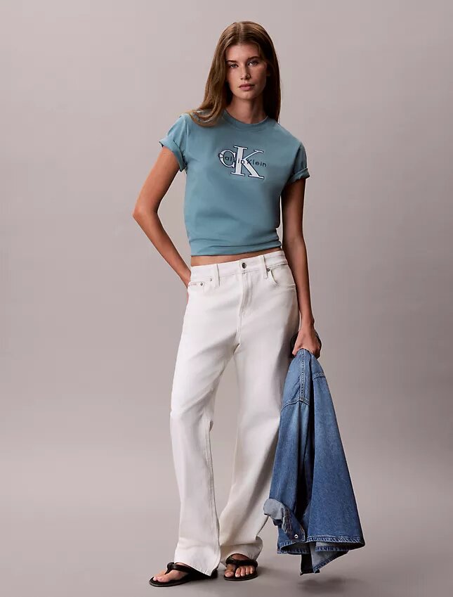Zweifarbiges Monologo Classic T-Shirt Zweifarbiges Monologo Classic T-Shirt