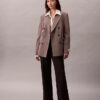 Zweireihiger Blazer aus Wollgabardine-Mischung